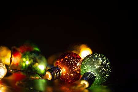 Christmas Lights and Creamy Holiday Bokehの写真素材