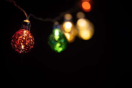 Christmas Lights and Creamy Holiday Bokehの写真素材