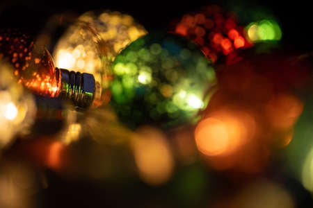Colorful Christmas Lights & Holiday Bokehの写真素材