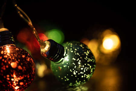 Colorful Christmas Lights & Holiday Bokehの写真素材