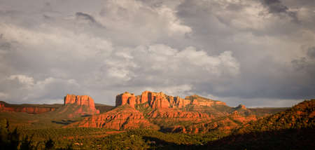 Stormy skies over the red rocks of Sedona in late afternoonの写真素材