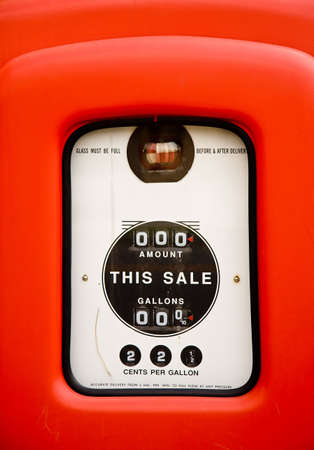 Close up of gas pump screen when gas was 22 cents per gallonの写真素材