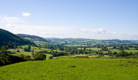 Landscape of rolling welsh countrysideの写真素材