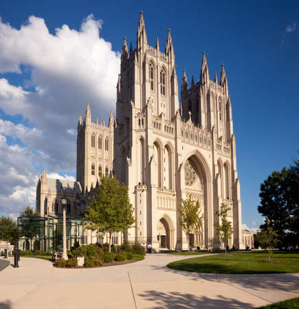 Washington Cathedral in Washington DC on a bright sunny dayの写真素材