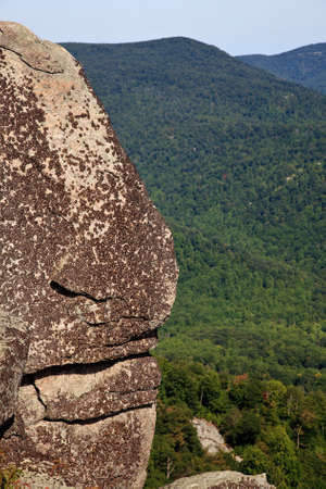 Views over valley in the Shenandoah on a climb of Old Ragの写真素材
