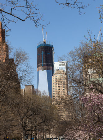 NEW YORK, USA - MARCH 26: Freedom Tower or 1WTC under construction on March 26, 2012. The tower will...