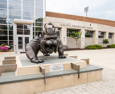 HARRISONBURG, VA - July 11. The Bridgeforth Football Stadium on July 11,2012. The stadium was completed in 2011 and seats 25000 people.のeditorial素材