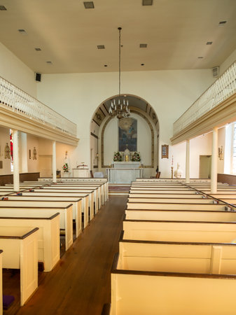 Interior of St Ignatius oldest continuously used church in the USAのeditorial素材