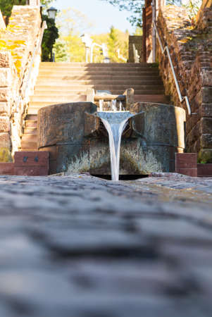 Kandelschuss water spring in ancient town city of Mosbach in Southern Germanyの写真素材