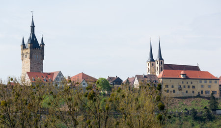 Bad Wimpfen skyline on the hilltop above the River Neckar in Southern Germanyのeditorial素材
