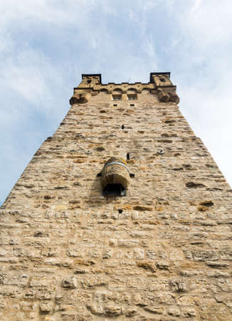 Blue Tower or Watchtower in Bad Wimpfen old town sits on the hilltop above the River Neckar in Southern Germanyの写真素材