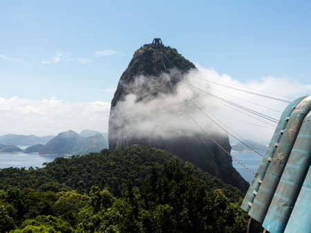 Cable Car to summit of Sugarloaf Mountain in  Rio de Janeiro in Brazilの写真素材