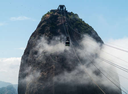 Cable Car to summit of Sugarloaf Mountain in  Rio de Janeiro in Brazilの写真素材