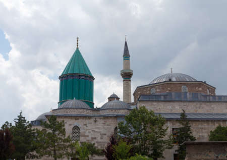 The Mevlana Museum, located in Konya, Turkey, is the mausoleum of Jalal ad-Din Muhammad Rumi, a Sufi mystic also known as Mevlana or Rumi. It was also the dervish lodge (tekke) of the Mevlevi order, better known as the whirling dervishes.の写真素材