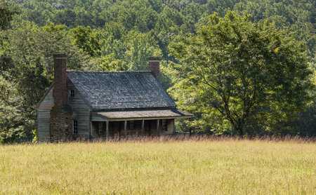 Mariah Wright House at Appomattox National Park is traditional wooden clapboard farmhouseのeditorial素材