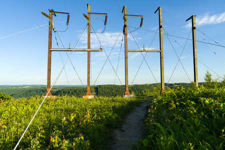 Pylons at Raven Rock in Coopers Rock State Forest West Virginiaの写真素材