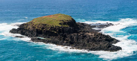 Cliffs housing bird sanctuary at Kilauea on north shore of Kauaiの写真素材