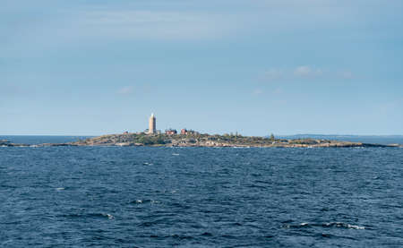Small rockly islet in the Baltic sea leaving Stockholm in Swedenの写真素材