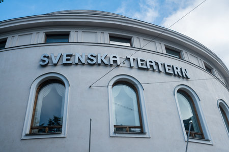 HELSINKI, FINLAND - SEPTEMBER 11:  Svenska Teatern on September 11, 2017 in Helsinki, Finland. The Theater opened in 1866.のeditorial素材
