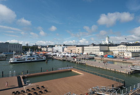 HELSINKI, FINLAND - SEPTEMBER 11:  Waterfront on September 11, 2017 in Helsinki, Finland. The Sea Pool is heated to 27C.のeditorial素材