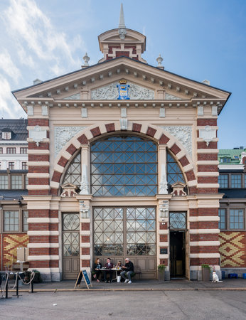 HELSINKI, FINLAND - SEPTEMBER 11:  Entrance to Old Market Hall on September 11, 2017 in Helsinki, Finland. It opened in 1889.のeditorial素材