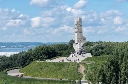 GDANSK, POLAND - 16 SEPTEMBER: Westerplatte Monument on 16 September 2017 in Gdansk, Poland. The monument was opened in 1966.のeditorial素材