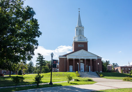 BUCHANNON, WEST VIRGINIA - AUGUST 13, 2016: Wesley Chapel in grounds of West Virginia Wesleyan College in Buckhannon WV, USAのeditorial素材