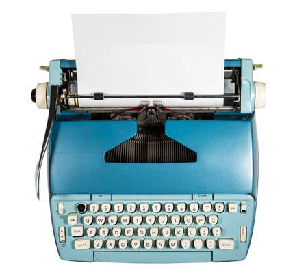 Modern electric typewriter on white background and isolated with pathの写真素材