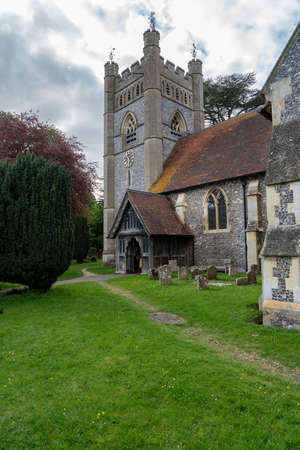 Church to St Mary the Virgin in the Chilterns village of Hambleden in Buckinghamshireの写真素材