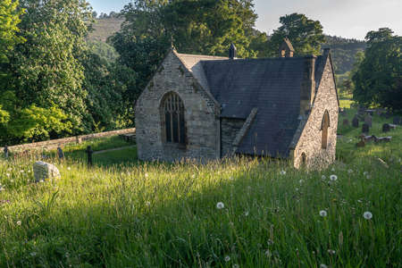 Parish church of Llantysilio near Llangollen in North Walesの写真素材