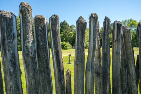 Stockade of Fort Necessity, a National Park Service location, in Pennsylvaniaの写真素材