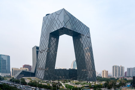 BEIJING, CHINA - 20 OCTOBER 2018: CMG Headquarters buildings in Central Business District