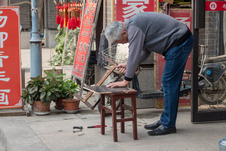 TIANJIN, CHINA - 21 OCTOBER 2018: Ancient Cultural Street or Guwenhua Jie is shopping street in Tianjinのeditorial素材
