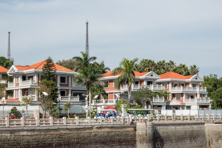XIAMEN, CHINA - OCTOBER 30, 2018: Promenade on pedestrian zone island of Gulangyuのeditorial素材