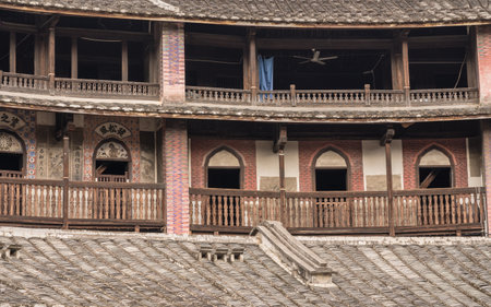 HUAAN, CHINA - OCTOBER 31, 2018: Tulou at Unesco heritage site near Xiamenのeditorial素材