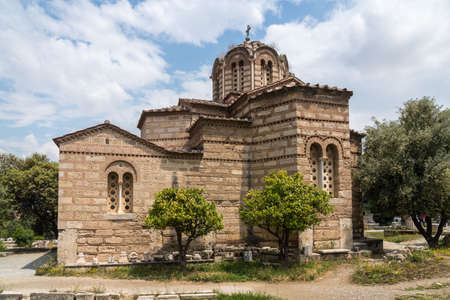 Church of the Holy Apostles in the Greek Forum in Athens Greeceの写真素材