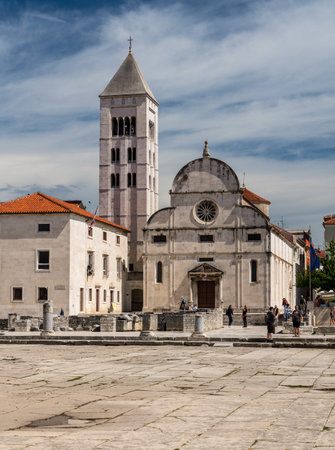 Zadar, Croatia - 23 May 2019: St Marys church in the ancient old town of Zadar in Croatiaのeditorial素材