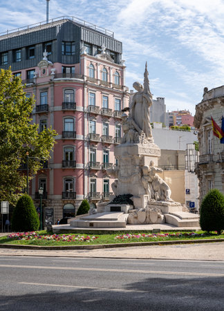 Lisbon, Portugal - 9 August 2019: Monument to the Fallen in the Great War in Lisboaのeditorial素材