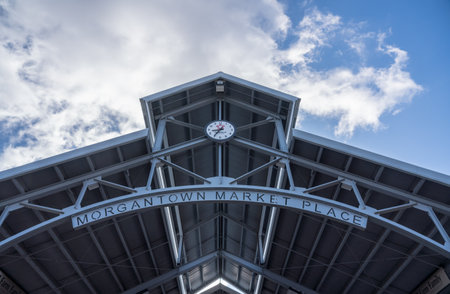 MORGANTOWN, WV - 23 MARCH 2019: Roof of the Morgantown Market Place where farmers market is heldのeditorial素材
