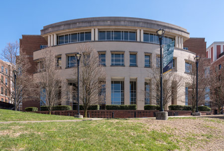 MORGANTOWN, WV - 23 MARCH 2019: Wise Library or WVU Campus Library in downtown Morgantown West Virginiaのeditorial素材