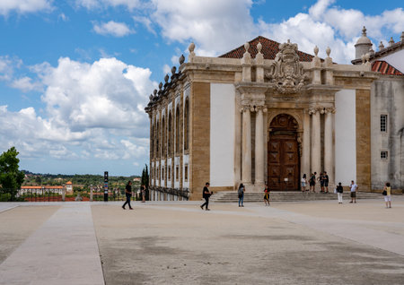Coimbra, Portugal - 11 August 2019: Tourists visiting the Biblioteca Joanina of the University of Coimbraのeditorial素材