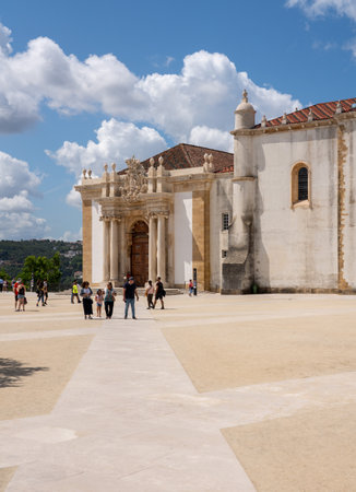 Coimbra, Portugal - 11 August 2019: Tourists visiting the Biblioteca Joanina of the University of Coimbraのeditorial素材