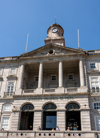 Porto, Portugal - 12 August 2019: Facade of the Stock Exchange Palace with the Commercial Association of Portoのeditorial素材