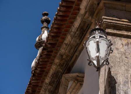 Vila Real, Portugal - 13 August 2019: Details of the ornate wall lamps of Mateus Palace in Vila Real, Portugalのeditorial素材