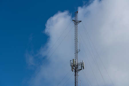 Aerial view of mobile phone cell tower to illustrate lack of broadband internet service in rural...