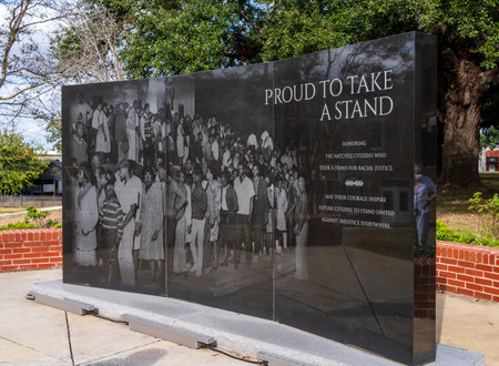 Natchez, MS - 26 October 2023: Proud to take a Stand memorial to march and fight for civil rights in segregation American southのeditorial素材