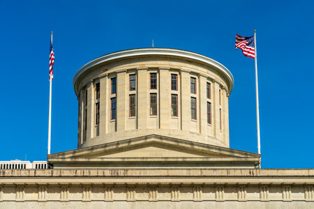 Rotunda and dome of the Ohio state Capitol building in the financial district of Columbus, OHの写真素材