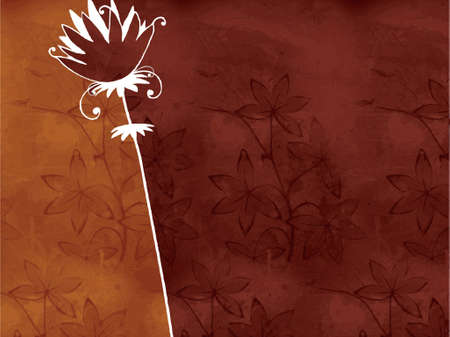 antique brown background with modern flower (vector eps format)のイラスト素材