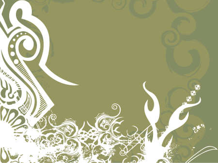 green background with modern flower (vector eps format)のイラスト素材