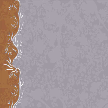 brown-blue background with floral design (vector format)のイラスト素材